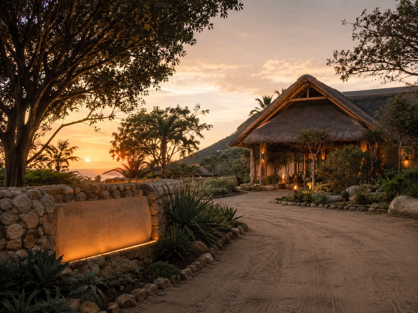 Premium accommodation entrance for an The Stay Manager demo booking page